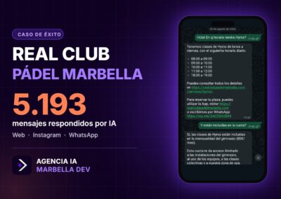 Real Club Pádel Marbella: agente de IA en web, Instagram y WhatsApp
